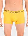 Calvin Klein Underwear Men Yellow Solid Low Rise Stretch Trunks