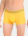 Calvin Klein Underwear Men Yellow Solid Low Rise Stretch Trunks