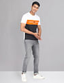 AD by Arvind Colour Block Cotton T-Shirt