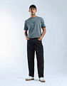 Flying Machine Textured Relaxed Fit Essentials T-Shirt