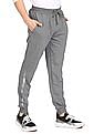Aeropostale Men Grey Mid Rise Heathered Joggers