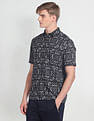 Flying Machine Short Sleeve Paisley Print Shirt