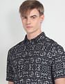 Flying Machine Short Sleeve Paisley Print Shirt