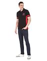 AD by Arvind Cotton Colour Block Polo Shirt