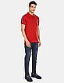 U.S. Polo Assn. Men Red Short Sleeve Brand Print Polo Shirt