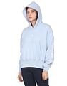 Calvin Klein Jeans Women Light Blue Brand Print Hooded Sweatshirt