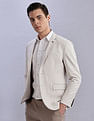 Tommy Hilfiger Checked Regular-Fit Polyester Single Breasted Blazer