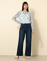 U.S. Polo Assn. Women Chiffon Sheer Floral Printed Top