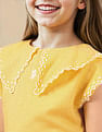 U.S. Polo Assn. Kids Girls Embroidered Collar Pure Cotton Dress