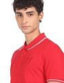 AD by Arvind Cotton Panelled Solid Polo Shirt