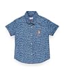 U.S. Polo Assn. Kids Boys All Over Print Chambray Shirt
