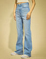 Flying Machine Women Ultra Wide Boot Cut Stretchable Jeans