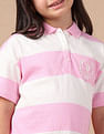 U.S. Polo Assn. Kids Girls Horizontal Striped Polo Shirt