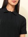 U.S. Polo Assn. Women Regular Fit Textured Polo Shirt