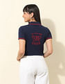 U.S. Polo Assn. Women Regular Fit Brand Printed Polo Shirt