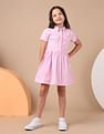 U.S. Polo Assn. Kids Girls Vertical Striped Shirt Dress