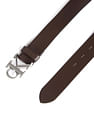 Calvin Klein Jeans Men Brown Monogram Buckle Solid Leather Belt