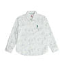 U.S. Polo Assn. Kids Boys Spread Collar Tropical Shirt