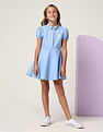 U.S. Polo Assn. Kids Girls Embroidered Fit & Flare Dress