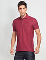 Arrow Sports Patterned Collar Textured Polo Shirt
