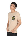 Flying Machine Patch Pocket Solid Cotton T-Shirt