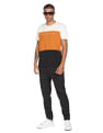Flying Machine Crew Neck Colour Block Cotton T-Shirt