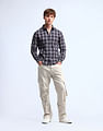 Flying Machine Slim Fit Dobby Checked Shirt