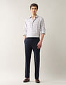 Arrow Newyork Regular Fit Textured Smartflex Trousers