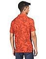 Aeropostale Men Orange Printed Pique Polo Shirt