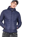 Flying Machine High Neck Hooded Quilted Jacket
