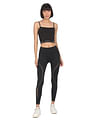 Calvin Klein Jeans Women Black Brand Tape Strappy Solid Crop Top
