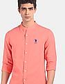 U.S. Polo Assn. Mandarin Collar Solid Casual Shirt