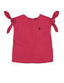 U.S. Polo Assn. Kids Girls Tie Up Sleeves Regular Top