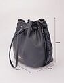 Tommy Hilfiger Solid Blue Pu Bucket Bag