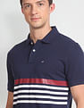 Arrow Sports Horizontal Stripe Cotton Polo Shirt
