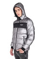 Flying Machine Stand Collar Detachable Hood Quilted Jacket