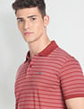 Arrow Sports Horizontal Striped Knitted Polo Shirt