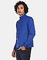 Flying Machine High Neck Zip Up Solid Jacket