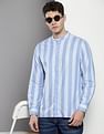Tommy Hilfiger Mandarin Collar Vertical Stripe Shirt