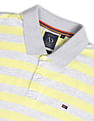 AD by Arvind Horizontal Stripe Heathered Polo Shirt