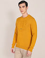 U.S. Polo Assn. Crew Neck Brand Patterned Knit Sweater