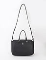 Tommy Hilfiger Solid Black Pu Handbag