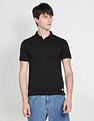Flying Machine Solid Cotton Pique Polo Shirt