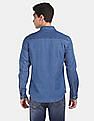 Flying Machine Spread Collar Washed Denim Shirt