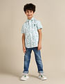 U.S. Polo Assn. Kids Boys Regular Fit Abstract Printed Shirt