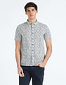 Flying Machine Abstract Print Short Sleeve Shirt