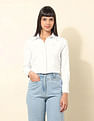 U.S. Polo Assn. Women Concelaed Placket Solid Shirt