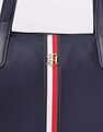 Tommy Hilfiger Solid Blue Nylon Tote Bag