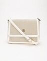 Tommy Hilfiger Solid White Polyester Sling Bags