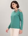 U.S. Polo Assn. Women Cut Out Shoulder Solid Top